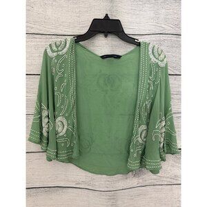 French Connection Beaded Open Cardigan Top Size 8